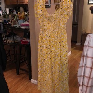 Off the shoulder yellow dress